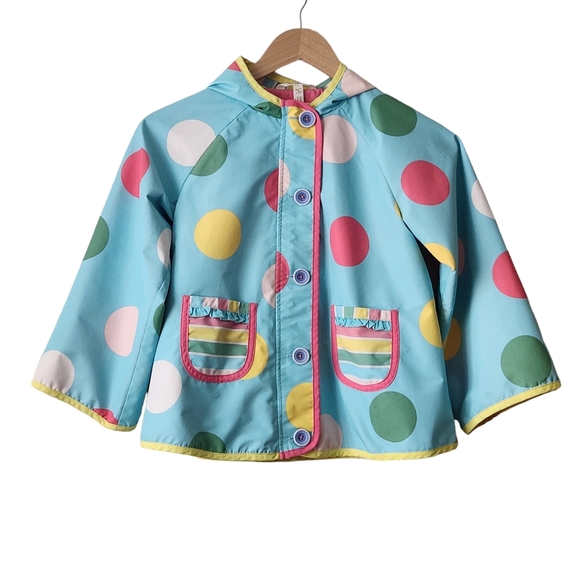 CLEARANCE Matilda Jane Raincoat Polka Dot Vinyl and Cotton with Hood Size 8 - Picture 10 of 16